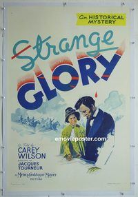 y450 STRANGE GLORY linen one-sheet movie poster '38 Abraham Lincoln!