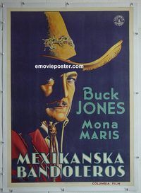 y236 SOUTH OF THE RIO GRANDE linen Swedish movie poster '32 Buck Jones