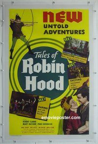y452 TALES OF ROBIN HOOD linen one-sheet movie poster '51 Robert Clarke
