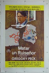 y466 TO KILL A MOCKINGBIRD linen Spanish one-sheet movie poster '63 Greg Peck