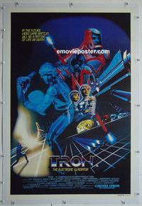 y058 TRON linen Australian one-sheet movie poster '82 Walt Disney, Jeff Bridges
