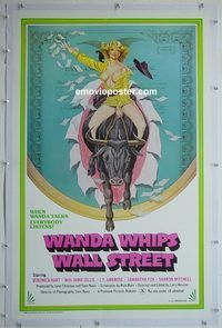y479 WANDA WHIPS WALL STREET linen one-sheet movie poster '82 Veronica Hart