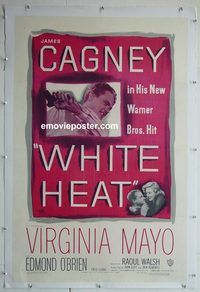 y480 WHITE HEAT linen one-sheet movie poster '49 James Cagney, Mayo