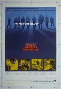 y482 WILD BUNCH linen one-sheet movie poster '69 Peckinpah, Holden, Borgnine