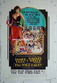 y483 WILD PARTY linen one-sheet movie poster '75 very sexy Raquel Welch!