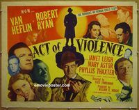 z022 ACT OF VIOLENCE style B half-sheet movie poster '49 Ryan, Heflin
