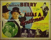 z025 ALIAS A GENTLEMAN half-sheet movie poster '48 Wallace Beery