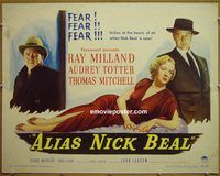 z028 ALIAS NICK BEAL half-sheet movie poster '49 Ray Milland, Totter