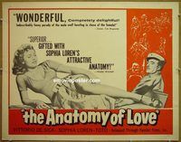 z039 ANATOMY OF LOVE half-sheet movie poster '54 Sophia Loren