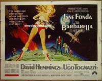 z063 BARBARELLA half-sheet movie poster '68 Jane Fonda, Roger Vadim