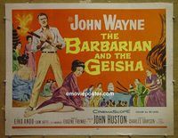 z064 BARBARIAN & THE GEISHA half-sheet movie poster '58 John Wayne
