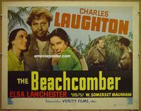 z068 BEACHCOMBER half-sheet movie poster R49 Charles Laughton