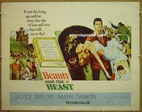 z073 BEAUTY & THE BEAST half-sheet movie poster '62 Mark Damon