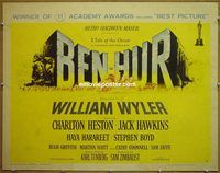 z078 BEN HUR style A half-sheet movie poster '60 Charlton Heston, Boyd