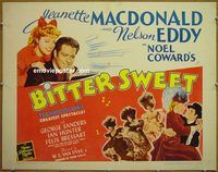 z089 BITTER SWEET half-sheet movie poster R62 Jeanette MacDonald, Eddy