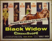 z093 BLACK WIDOW half-sheet movie poster '54 Ginger Rogers, Tierney