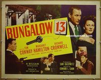 z113 BUNGALOW 13 half-sheet movie poster '48 Tom Conway, Margaret Hamilton