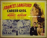 z124 CAREER GIRL yellow style half-sheet movie poster '44 Langford