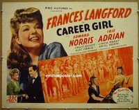 z123 CAREER GIRL red style half-sheet movie poster '44 Frances Langford