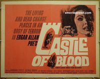 z127 CASTLE OF BLOOD half-sheet movie poster '64 Edgar Allan Poe