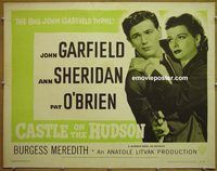 z129 CASTLE ON THE HUDSON half-sheet movie poster R49 John Garfield