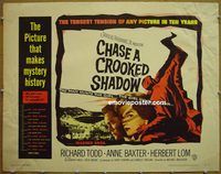 z138 CHASE A CROOKED SHADOW half-sheet movie poster '58 Herbert Lom