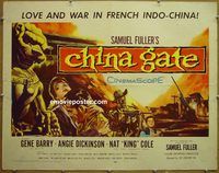 z140 CHINA GATE half-sheet movie poster '57 Sam Fuller