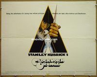 z149 CLOCKWORK ORANGE int'l half-sheet movie poster '72 Stanley Kubrick