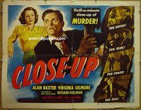 z152 CLOSE-UP half-sheet movie poster '48 Alan Baxter, film noir