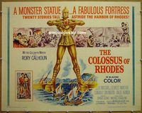z155 COLOSSUS OF RHODES half-sheet movie poster '61 Sergio Leone