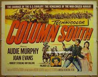 z156 COLUMN SOUTH style B half-sheet movie poster '53 Audie Murphy, Evans