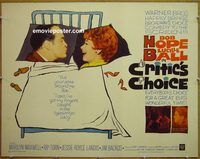 z171 CRITIC'S CHOICE half-sheet movie poster '63 Bob Hope, Lucy!