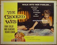 z173 CROOKED WEB half-sheet movie poster '55 bad girl film noir!