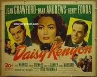 z178 DAISY KENYON half-sheet movie poster '47 Joan Crawford, Dana Andrews