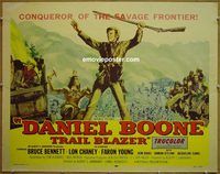 z183 DANIEL BOONE TRAIL BLAZER style A half-sheet movie poster '56 Bennett