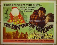 z188 DAY THE SKY EXPLODED half-sheet movie poster '61 Hubschmid,