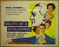 z193 DEATH OF A SCOUNDREL style B half-sheet movie poster '56 Zsa Zsa Gabor