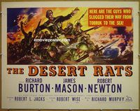 z198 DESERT RATS half-sheet movie poster '53 Richard Burton, James Mason