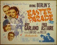 z222 EASTER PARADE half-sheet movie poster R62 Garland, Astaire