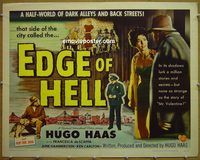 z223 EDGE OF HELL half-sheet movie poster '56 Hugo Haas, bad girl!