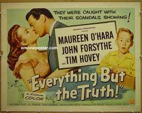 z233 EVERYTHING BUT THE TRUTH style A half-sheet movie poster '56 O'Hara