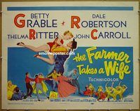 z244 FARMER TAKES A WIFE half-sheet movie poster '53 Betty Grable