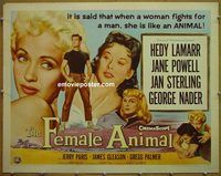 z247 FEMALE ANIMAL half-sheet movie poster '58 Hedy Lamarr