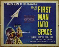 z251 FIRST MAN INTO SPACE half-sheet movie poster '59 Marshall Thompson