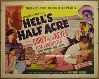z337 HELL'S HALF ACRE half-sheet movie poster '54 Evelyn Keyes