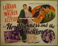 z338 HER HIGHNESS & THE BELLBOY style B half-sheet movie poster '45 Lamarr