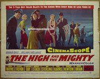 z341 HIGH & THE MIGHTY half-sheet movie poster '54 John Wayne