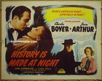 z345 HISTORY IS MADE AT NIGHT half-sheet movie poster R48 Boyer, Arthur