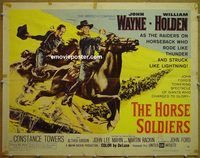 z358 HORSE SOLDIERS style B half-sheet movie poster '59 John Wayne, Holden