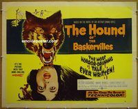 z361 HOUND OF THE BASKERVILLES style B half-sheet movie poster '59 Cushing